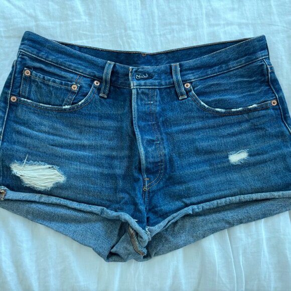 Levis 501 Distressed jean short cutoffs, sz 31 - Picture 4 of 7